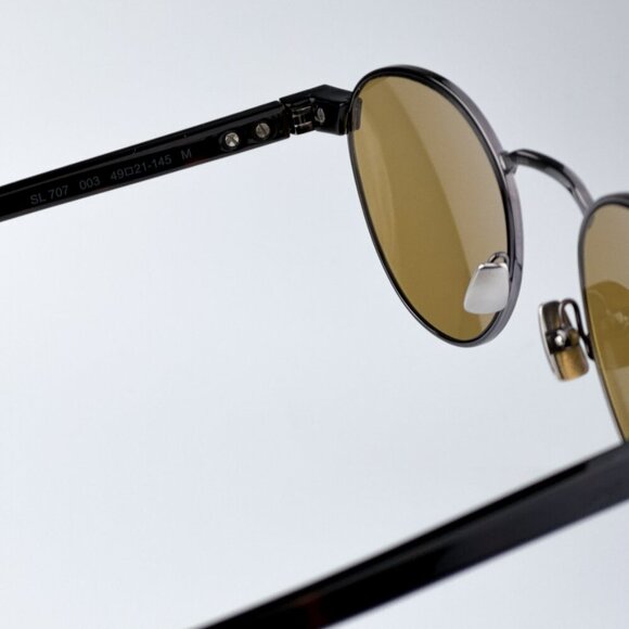 Saint Laurent SL707 003 BRAND NEW Sunglasses Ruthenium Havana Oval Unisex - Picture 10 of 11